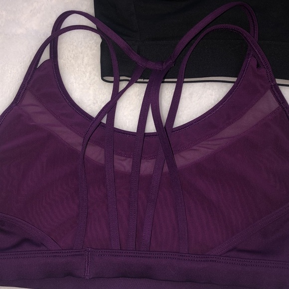 Victoria Secret SPORT Small 2 Bra Bundle Black and Purple Cross Back - Picture 4 of 5